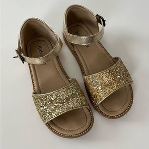 Girls Gold Glitter Sandals